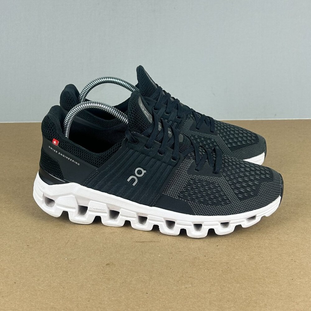 On Cloudswift Athletic Running Shoes Womens 6.5 Black White Low Top Lace Up - Picture 3 of 10